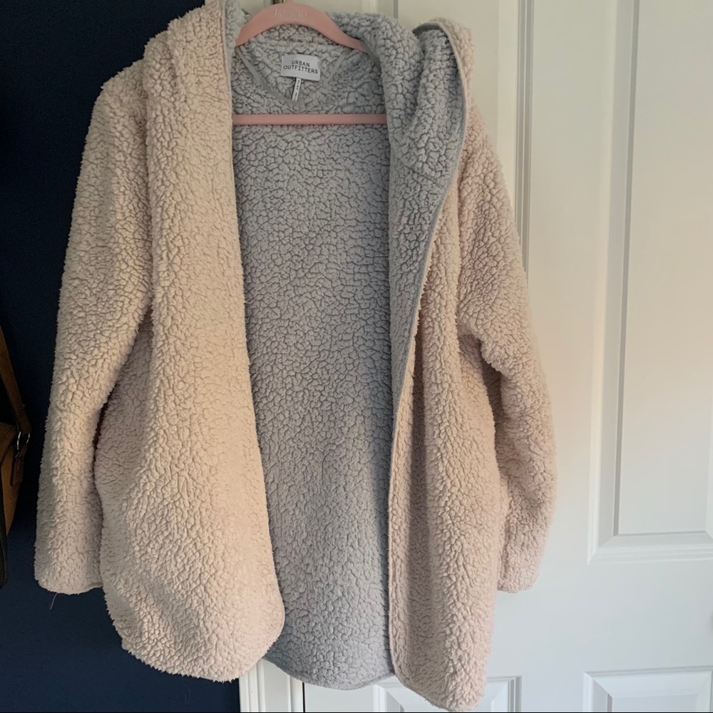 UO Carmella Reversible Hooded Teddy Jacket